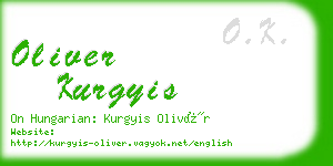 oliver kurgyis business card